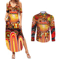 Personalised NAIDOC Week 2025 Dolphins Rugby Couples Matching Summer Maxi Dress and Long Sleeve Button Shirt Aboriginal Dot Painting