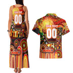 Personalised NAIDOC Week 2025 Dolphins Rugby Couples Matching Tank Maxi Dress and Hawaiian Shirt Aboriginal Dot Painting