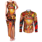 Personalised NAIDOC Week 2025 Dolphins Rugby Couples Matching Tank Maxi Dress and Long Sleeve Button Shirt Aboriginal Dot Painting