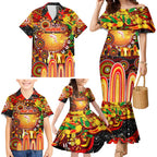 Personalised NAIDOC Week 2025 Dolphins Rugby Family Matching Mermaid Dress and Hawaiian Shirt Aboriginal Dot Painting