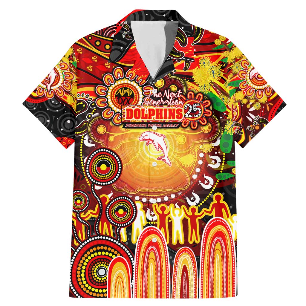 Personalised NAIDOC Week 2025 Dolphins Rugby Family Matching Mermaid Dress and Hawaiian Shirt Aboriginal Dot Painting