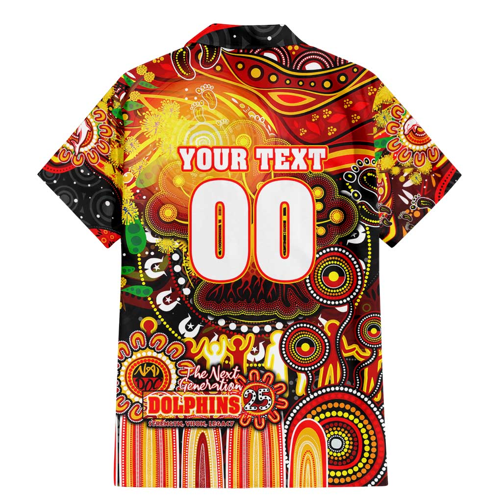 Personalised NAIDOC Week 2025 Dolphins Rugby Family Matching Mermaid Dress and Hawaiian Shirt Aboriginal Dot Painting