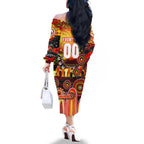 Personalised NAIDOC Week 2025 Dolphins Rugby Family Matching Off The Shoulder Long Sleeve Dress and Hawaiian Shirt Aboriginal Dot Painting