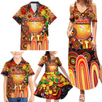 Personalised NAIDOC Week 2025 Dolphins Rugby Family Matching Summer Maxi Dress and Hawaiian Shirt Aboriginal Dot Painting