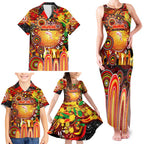 Personalised NAIDOC Week 2025 Dolphins Rugby Family Matching Tank Maxi Dress and Hawaiian Shirt Aboriginal Dot Painting