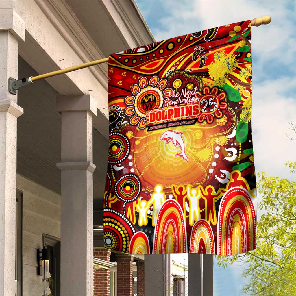 NAIDOC Week 2025 Dolphins Rugby Garden Flag Aboriginal Dot Painting