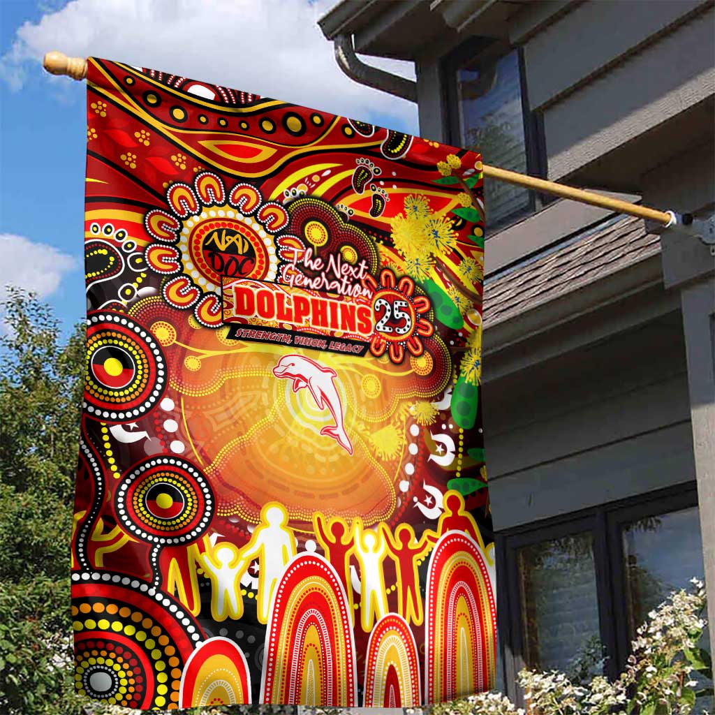 NAIDOC Week 2025 Dolphins Rugby Garden Flag Aboriginal Dot Painting