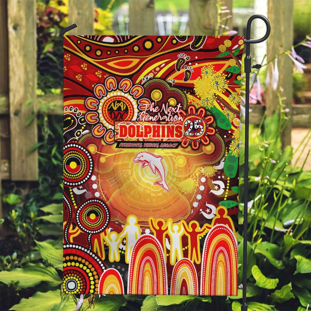 NAIDOC Week 2025 Dolphins Rugby Garden Flag Aboriginal Dot Painting