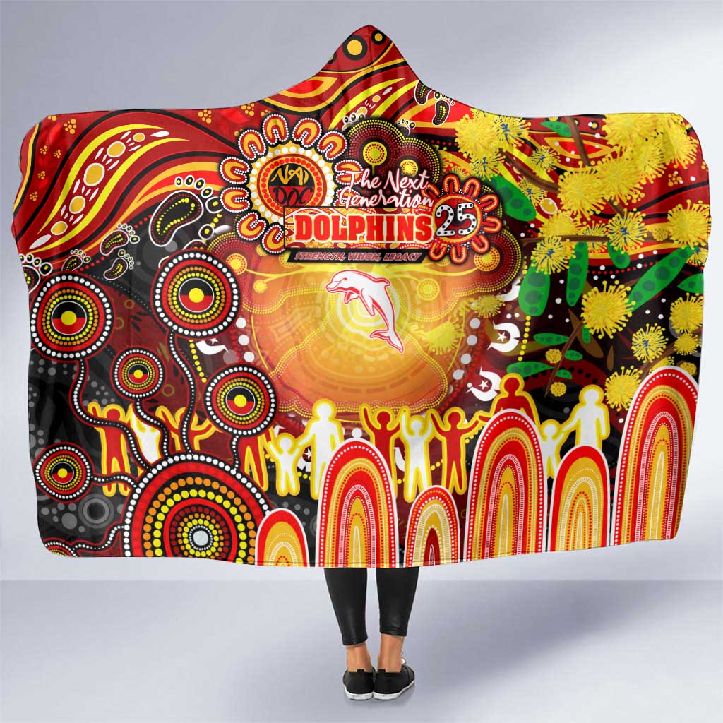 NAIDOC Week 2025 Dolphins Rugby Hooded Blanket Aboriginal Dot Painting