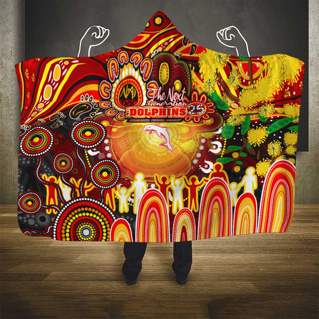 NAIDOC Week 2025 Dolphins Rugby Hooded Blanket Aboriginal Dot Painting