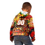 Personalised NAIDOC Week 2025 Dolphins Rugby Kid Hoodie Aboriginal Dot Painting