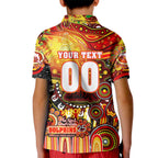 Personalised NAIDOC Week 2025 Dolphins Rugby Kid Polo Shirt Aboriginal Dot Painting