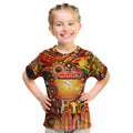 Personalised NAIDOC Week 2025 Dolphins Rugby Kid T Shirt Aboriginal Dot Painting