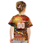 Personalised NAIDOC Week 2025 Dolphins Rugby Kid T Shirt Aboriginal Dot Painting