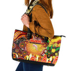 NAIDOC Week 2025 Dolphins Rugby Leather Tote Bag Aboriginal Dot Painting
