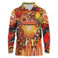 Personalised NAIDOC Week 2025 Dolphins Rugby Long Sleeve Polo Shirt Aboriginal Dot Painting