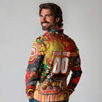 Personalised NAIDOC Week 2025 Dolphins Rugby Long Sleeve Polo Shirt Aboriginal Dot Painting