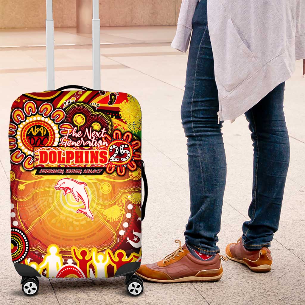NAIDOC Week 2025 Dolphins Rugby Luggage Cover Aboriginal Dot Painting
