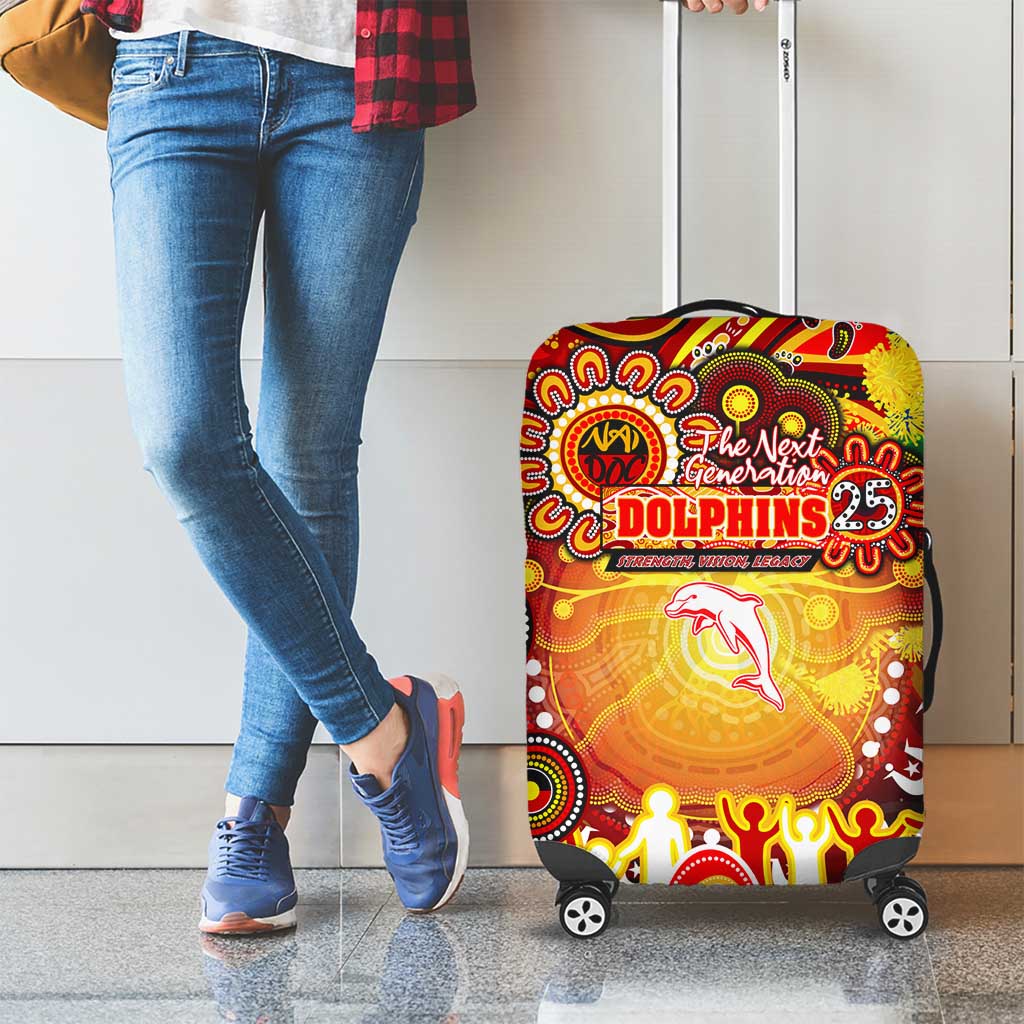NAIDOC Week 2025 Dolphins Rugby Luggage Cover Aboriginal Dot Painting