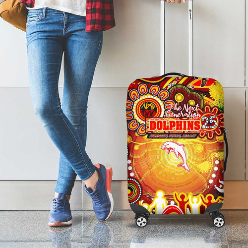 NAIDOC Week 2025 Dolphins Rugby Luggage Cover Aboriginal Dot Painting