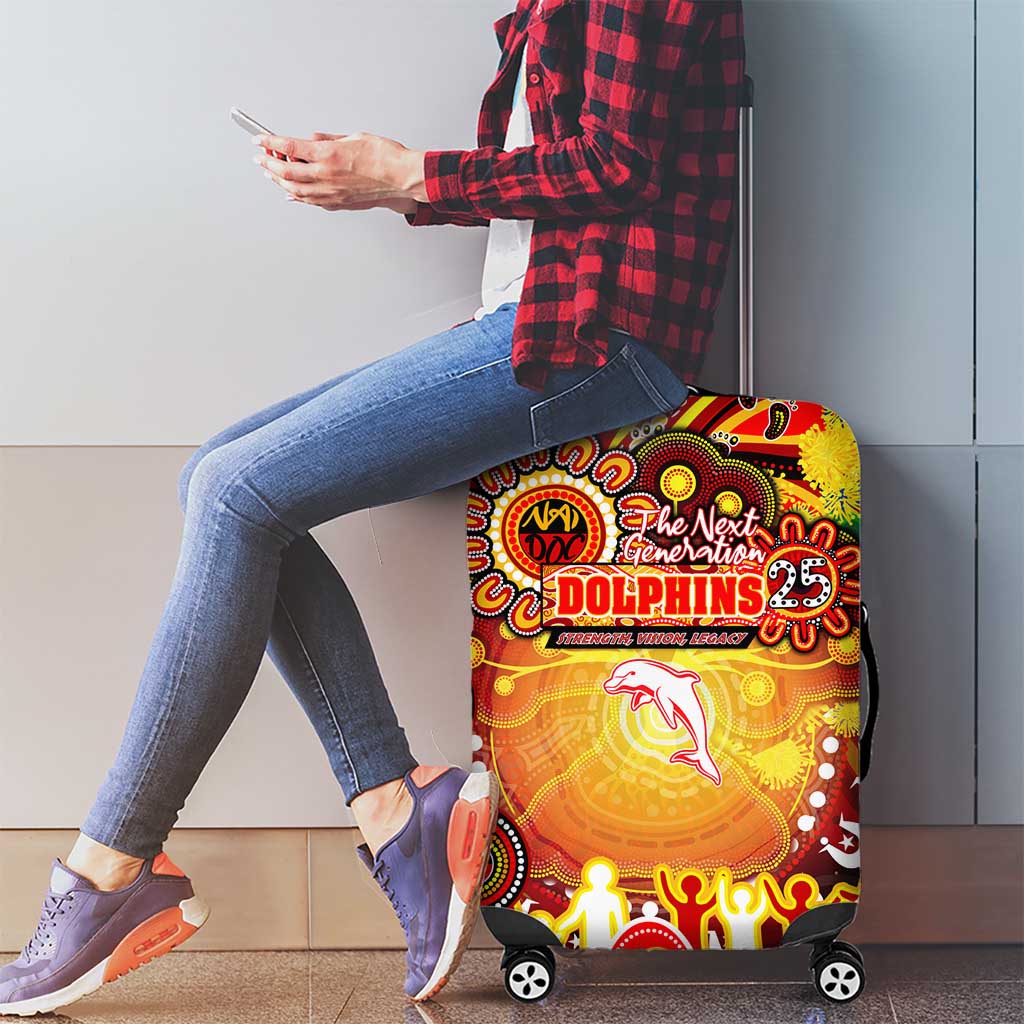 NAIDOC Week 2025 Dolphins Rugby Luggage Cover Aboriginal Dot Painting