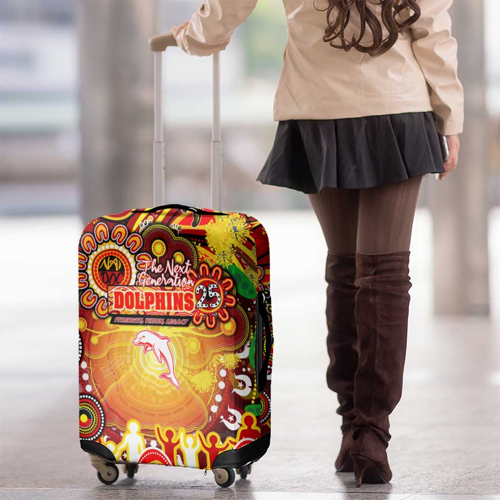 NAIDOC Week 2025 Dolphins Rugby Luggage Cover Aboriginal Dot Painting