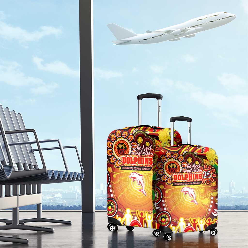 NAIDOC Week 2025 Dolphins Rugby Luggage Cover Aboriginal Dot Painting