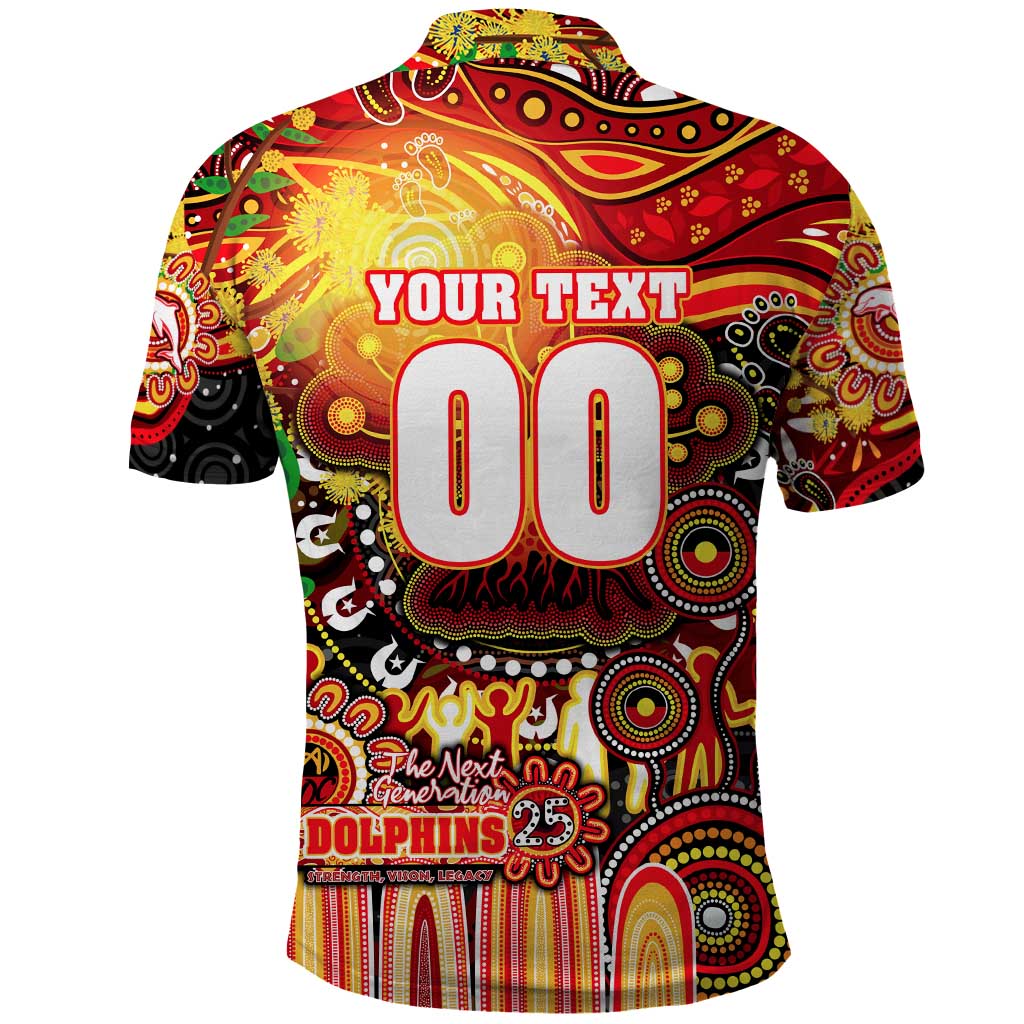 Personalised NAIDOC Week 2025 Dolphins Rugby Polo Shirt Aboriginal Dot Painting