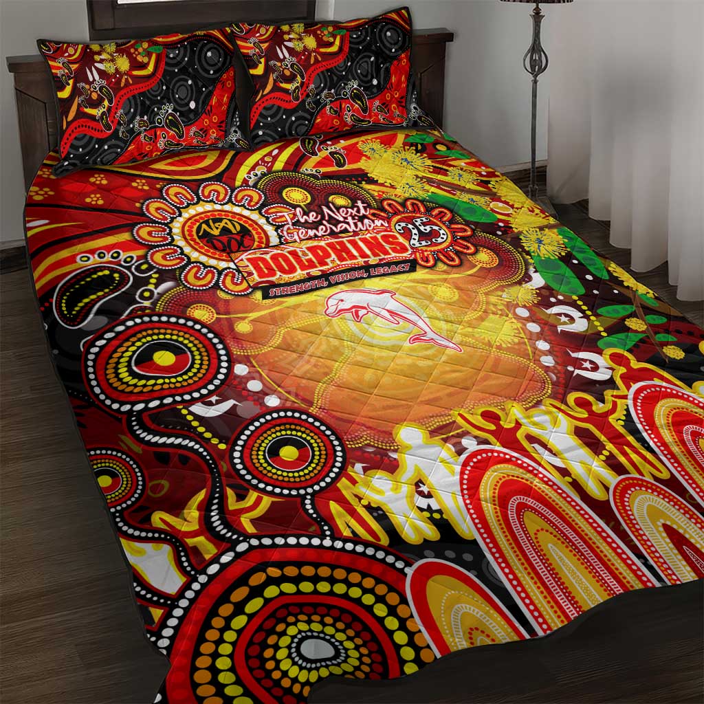 NAIDOC Week 2025 Dolphins Rugby Quilt Bed Set Aboriginal Dot Painting