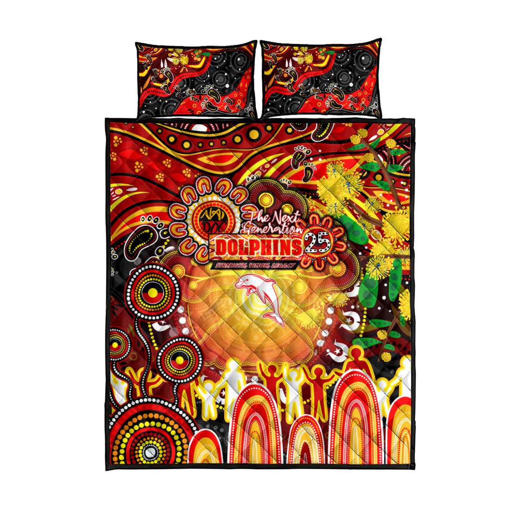 NAIDOC Week 2025 Dolphins Rugby Quilt Bed Set Aboriginal Dot Painting