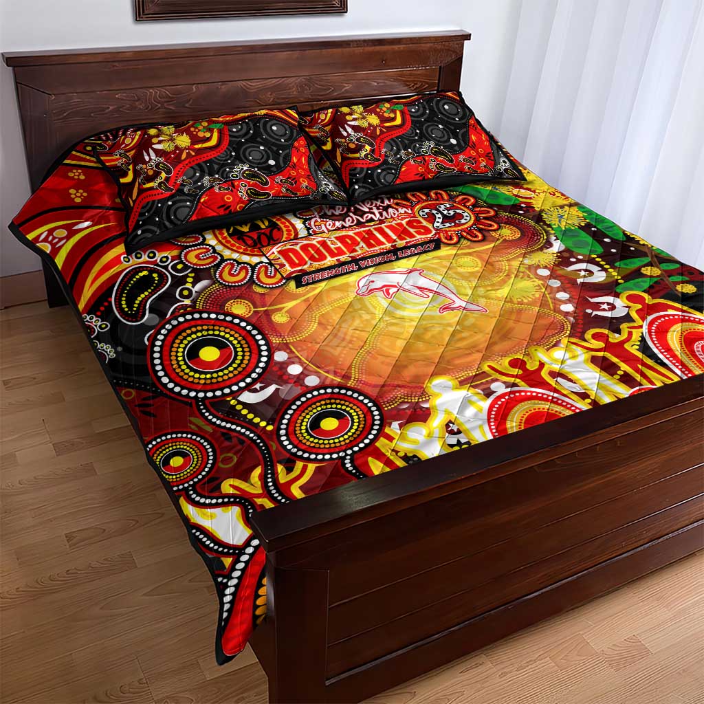 NAIDOC Week 2025 Dolphins Rugby Quilt Bed Set Aboriginal Dot Painting
