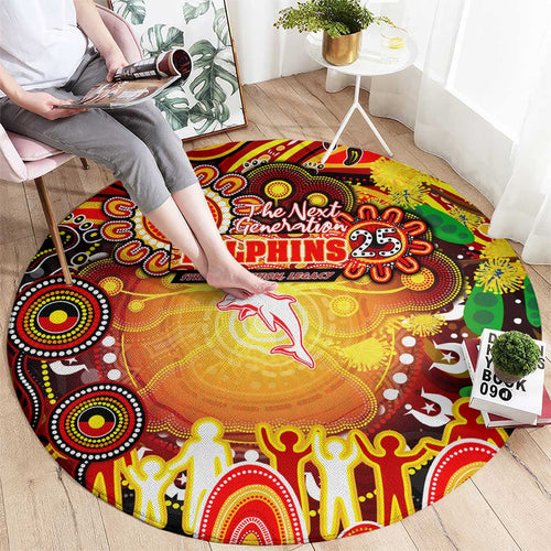 NAIDOC Week 2025 Dolphins Rugby Round Carpet Aboriginal Dot Painting