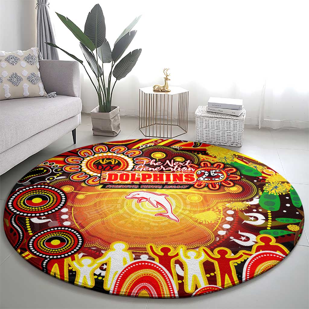 NAIDOC Week 2025 Dolphins Rugby Round Carpet Aboriginal Dot Painting