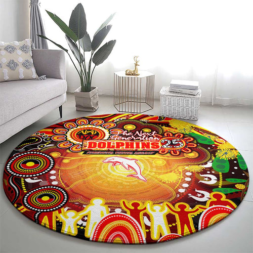 NAIDOC Week 2025 Dolphins Rugby Round Carpet Aboriginal Dot Painting