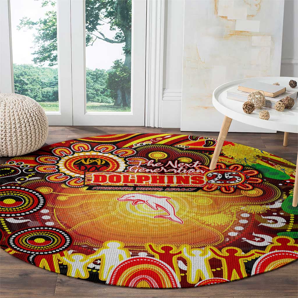 NAIDOC Week 2025 Dolphins Rugby Round Carpet Aboriginal Dot Painting