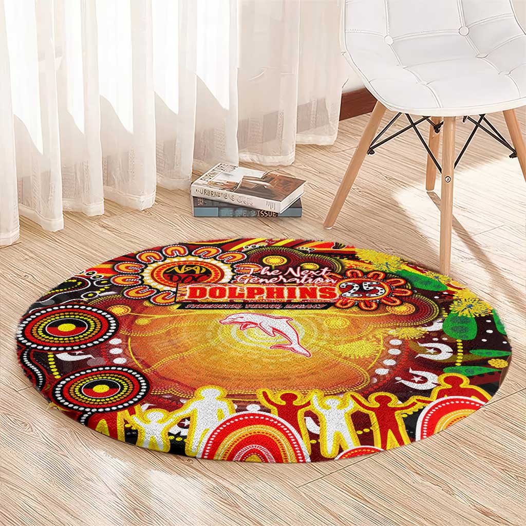 NAIDOC Week 2025 Dolphins Rugby Round Carpet Aboriginal Dot Painting