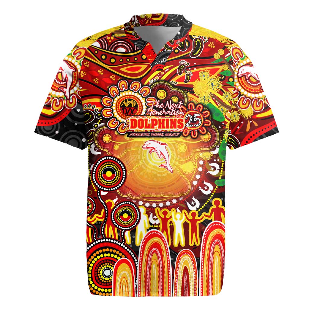 Personalised NAIDOC Week 2025 Dolphins Rugby Rugby Jersey Aboriginal Dot Painting