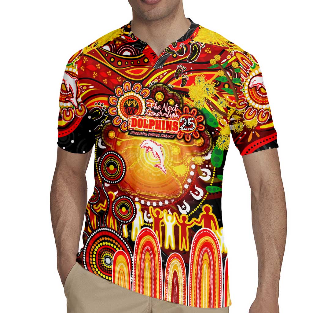 Personalised NAIDOC Week 2025 Dolphins Rugby Rugby Jersey Aboriginal Dot Painting