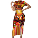 Personalised NAIDOC Week 2025 Dolphins Rugby Short Sleeve Bodycon Dress Aboriginal Dot Painting