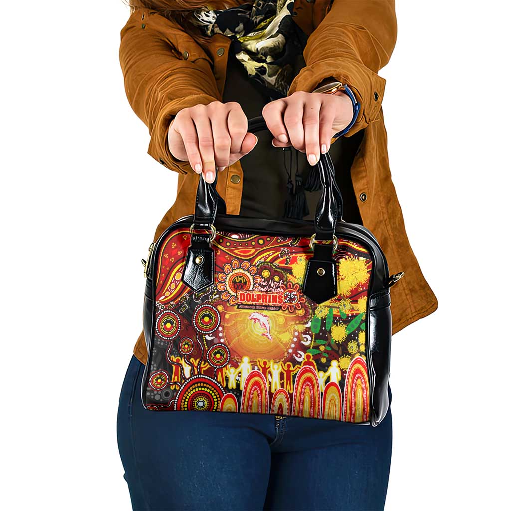 NAIDOC Week 2025 Dolphins Rugby Shoulder Handbag Aboriginal Dot Painting