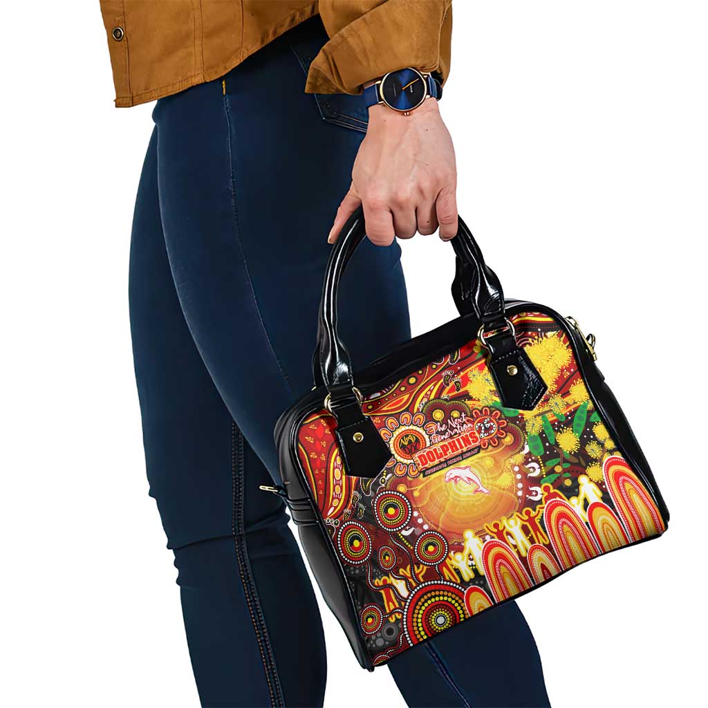 NAIDOC Week 2025 Dolphins Rugby Shoulder Handbag Aboriginal Dot Painting