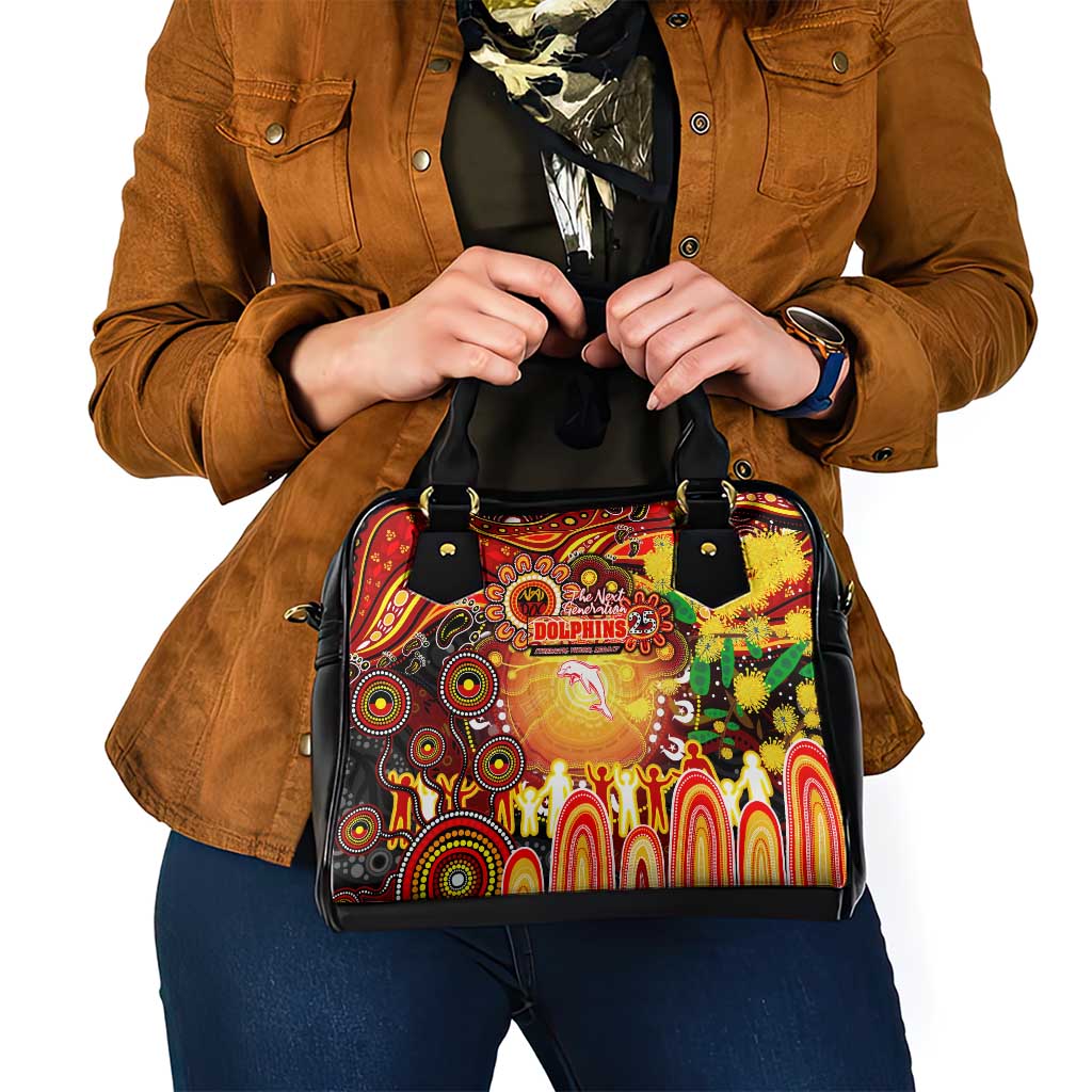 NAIDOC Week 2025 Dolphins Rugby Shoulder Handbag Aboriginal Dot Painting