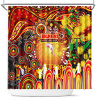 NAIDOC Week 2025 Dolphins Rugby Shower Curtain Aboriginal Dot Painting