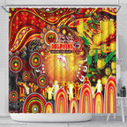 NAIDOC Week 2025 Dolphins Rugby Shower Curtain Aboriginal Dot Painting