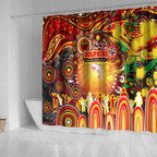NAIDOC Week 2025 Dolphins Rugby Shower Curtain Aboriginal Dot Painting