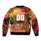 Personalised NAIDOC Week 2025 Dolphins Rugby Sleeve Zip Bomber Jacket Aboriginal Dot Painting