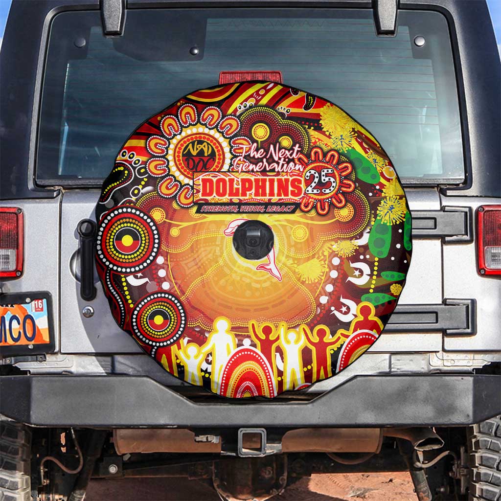 NAIDOC Week 2025 Dolphins Rugby Spare Tire Cover Aboriginal Dot Painting