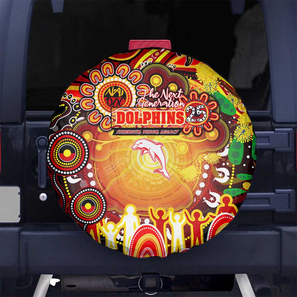 NAIDOC Week 2025 Dolphins Rugby Spare Tire Cover Aboriginal Dot Painting