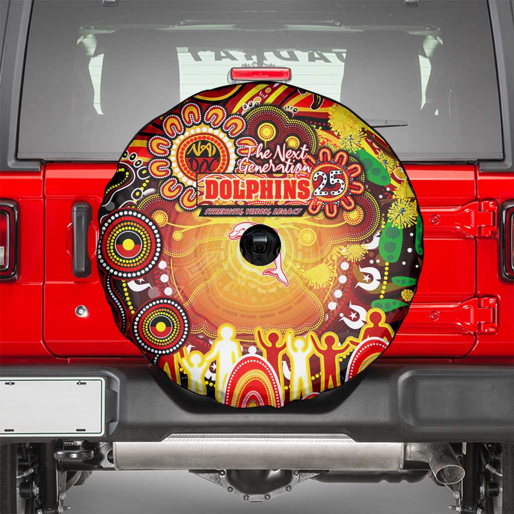 NAIDOC Week 2025 Dolphins Rugby Spare Tire Cover Aboriginal Dot Painting