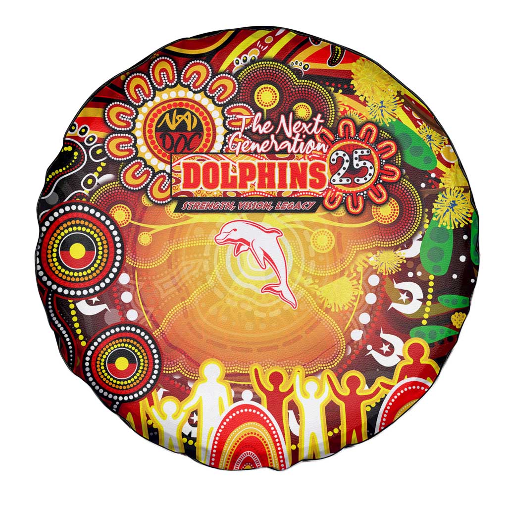 NAIDOC Week 2025 Dolphins Rugby Spare Tire Cover Aboriginal Dot Painting